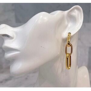 Bellezza Jewelry OS Drop Earrings Womens Gold Paperclip Link Dangle Modern Bold
